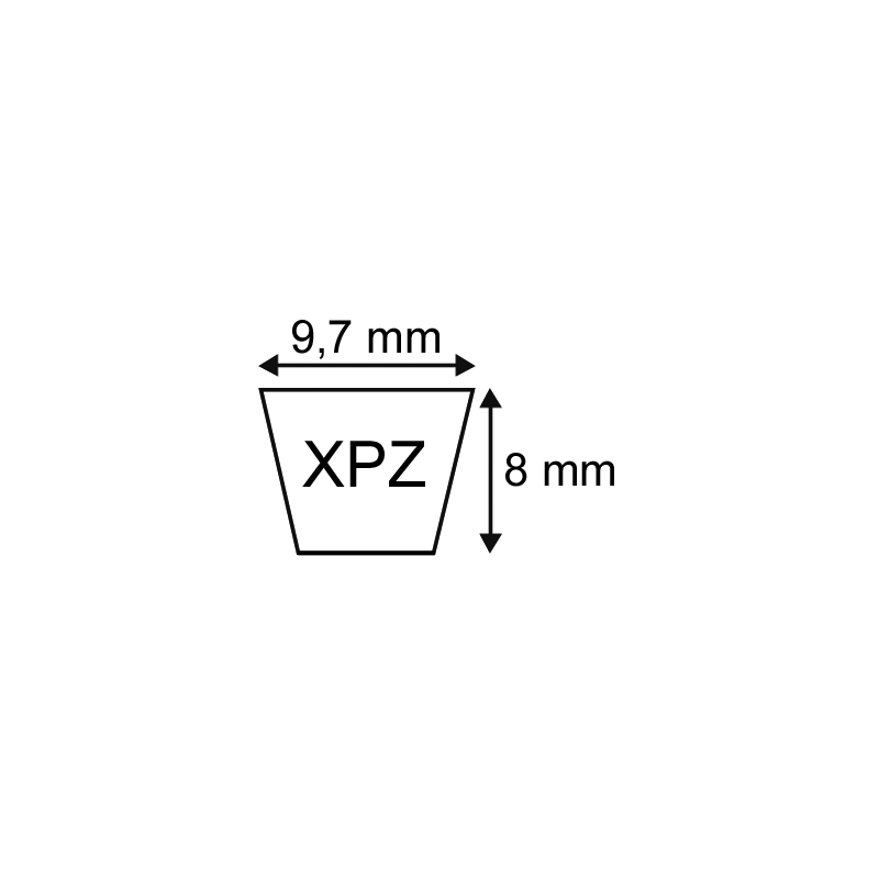 COURROIE XPZ562 lp -ELASTIQUE